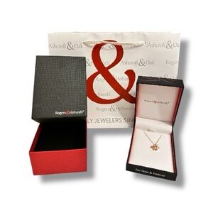 When Pigs Fly Rose .05ctw. Black White Diamond Gold  Sterling Silver Necklace